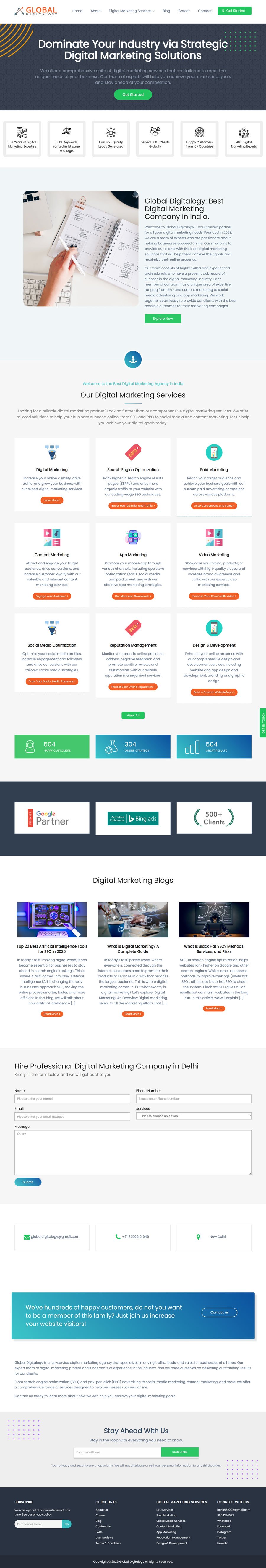 Digital marketing agency website screenshot